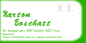 marton boschatt business card